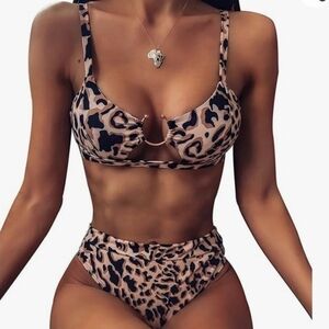 EJsoyo Women Bikini Sexy Print Swimsuit NWT Size L  12-14